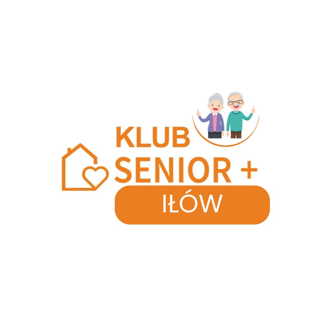 &bdquo;Logo Klubu Senior+ Ił&oacute;w &ndash; pomarańczowy symbol domu z&nbsp;sercem, napis &bdquo;Klub Senior+&rdquo;, nazwa &bdquo;Ił&oacute;w&rdquo; oraz&nbsp;ilustracja uśmiechniętej pary senior&oacute;w.&rdquo;